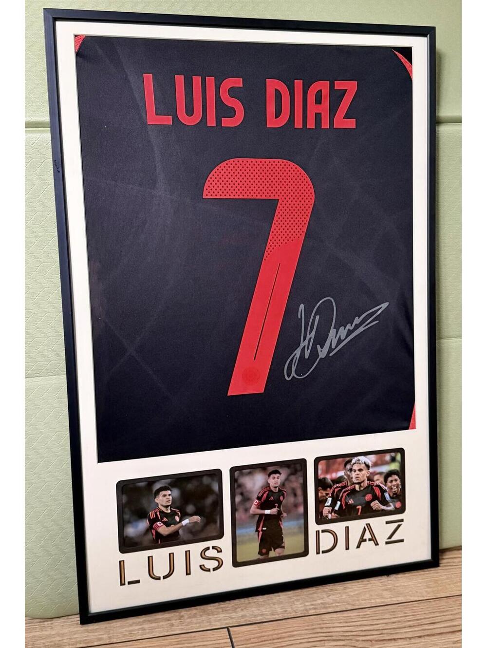 Luis Diaz Colombia Framed Jersey with printed signature